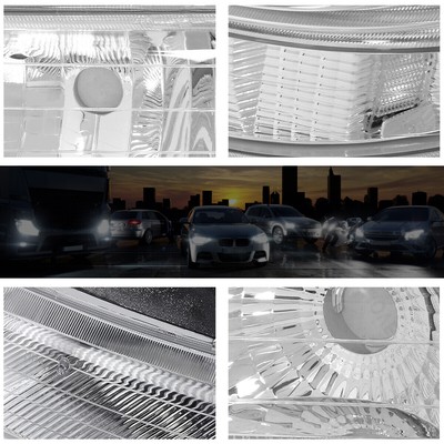 For 99-02 Chevy Silverado/00-06 Suburban Bumper Headlight/Lamp Clear Side Chrome