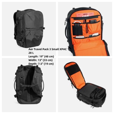 Aer Travel Pack 3 Small X-PAC XPAC Versatile Durable Carry-On Backpack Bag BNWT