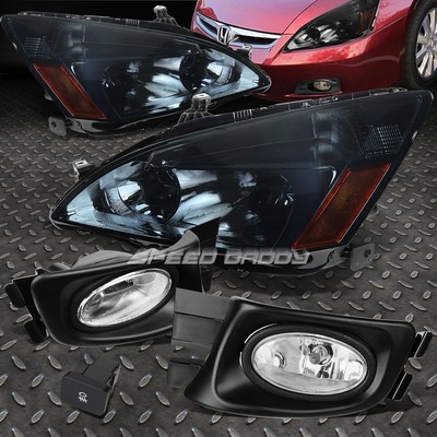 ЗАТЕМНЕННАЯ ФАРА + ЖЕЛТЫЙ УГЛОВОЙ СИГНАЛ + ХРОМИРОВАННЫЕ ПРОТИВОТУМАННЫЕ ФАРЫ + ПЕРЕКЛЮЧАТЕЛЬ ДЛЯ 03-07 ACCORD 2/4DR