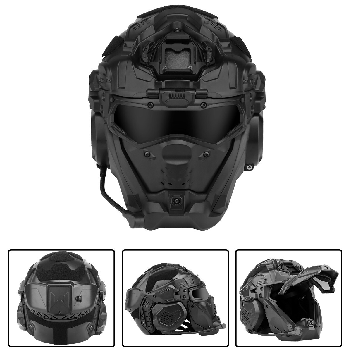 FAST HELMET ブラック マイク付き Amazon.co.jp: マイク付きヘッドフォン、FASTヘルメットARC