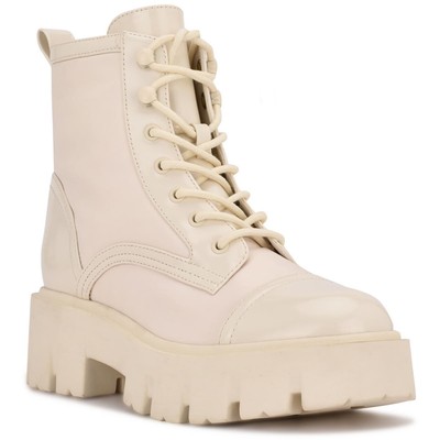 Женские ботинки Nine West Obri 2 цвета слоновой кости в боевом стиле на шнуровке 7.5 Medium (B, M) BHFO 9091