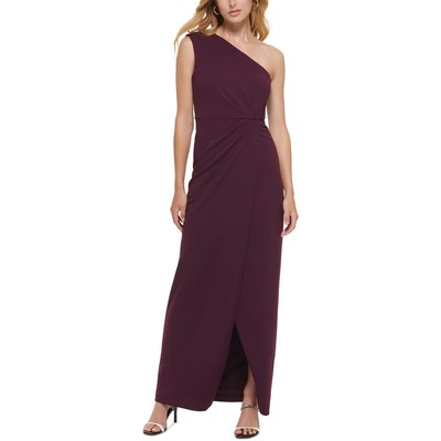 Женское вечернее платье Calvin Klein из фиолетового крепа на одно плечо, 12 BHFO 5924