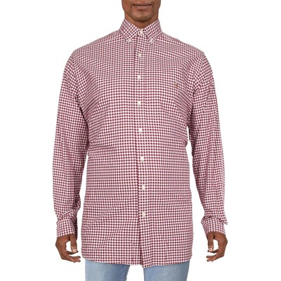 

Мужская красная клетчатая рубашка на пуговицах Ralph Lauren Big - Tall  BHFO 1596, Wine/white, 711813021001