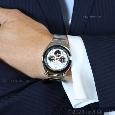Pre-owned Citizen An3660-81a Bullhead White Dial Record Label Tsuno Chrono Watch Panda F/s