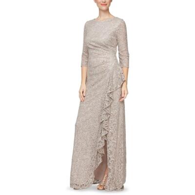 Женское кружевное вечернее платье Alex Evenings с пайетками Petites BHFO 7727