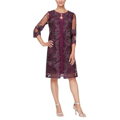 

Женское вечернее платье с вышивкой Alex Evenings Plus BHFO 1316, Plum