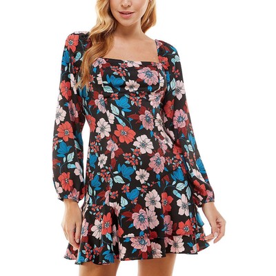 City Studios Womens Black Tiered Mini Fit & Flare Dress Juniors 7 BHFO 1696