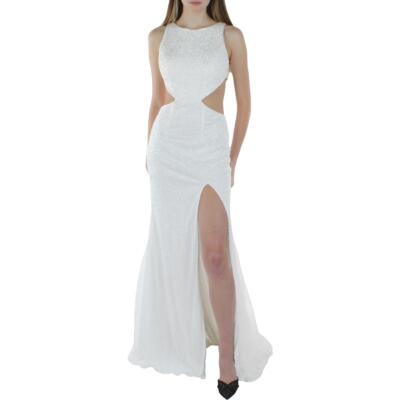 

Вечернее платье макси для выпускного вечера Jovani с открытой спиной BHFO 2148, Off-white