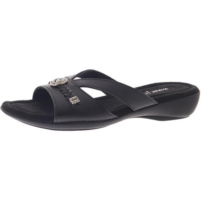 

Черные женские шлепанцы Minnetonka Siesta, размер 6, средний (B,M) BHFO 5190, Черный, Siesta