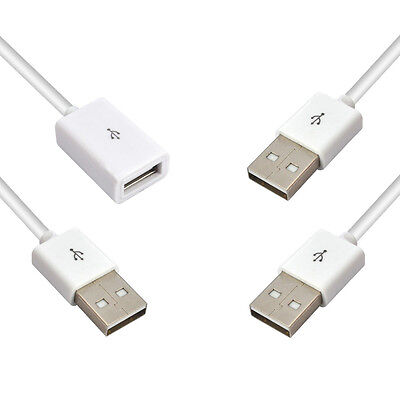 Cable USB 2.0 Macho - Macho o Macho - Hembra Blanco de 1m 2m 3 Metros