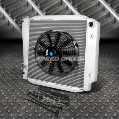 3-РЯДНЫЙ АЛЮМИНИЕВЫЙ РАДИАТОР+ 1X 14 ВЕНТИЛЯТОРОВ ЧЕРНОГО ЦВЕТА ДЛЯ 66-77 BRONCO 2.8/3.3/4.7/4.9 I6/V8