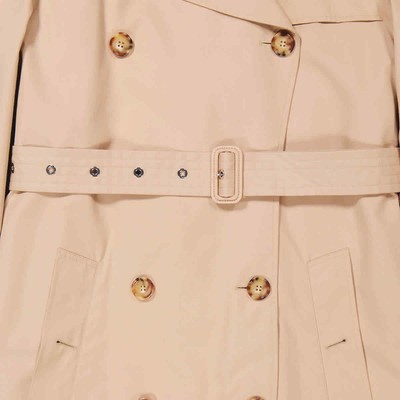 Pre-owned Burberry Soft Fawn Cotton Twill Cape Detail Trench Coat, Brand Size 6 (us Sz.4) In Check Description