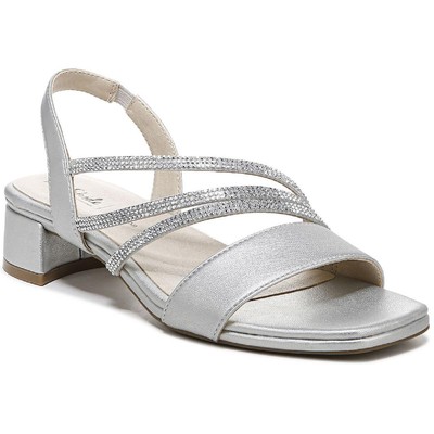 LifeStride Womens JOY Silver Embellished Heels Shoes 10 Wide (C,D,W) BHFO 7903