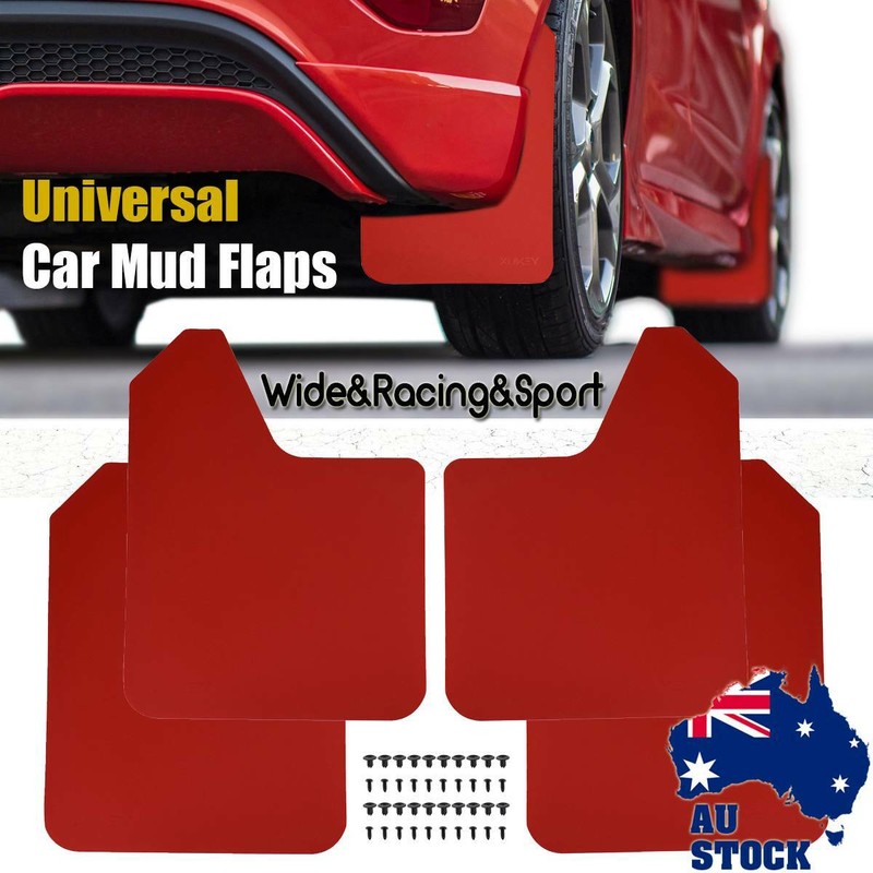 4X Universal Mud Flaps Guard W/Clips Wide Racing Rally Car Performance