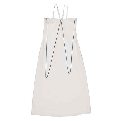 Pre-owned Burberry White Stretch Jersey Drape Detail Gown