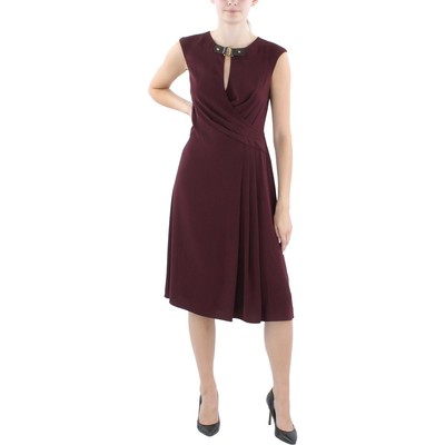 Женское платье-футляр длиной до колена с красной отделкой из пряжек Lauren Ralph Lauren 8 BHFO 0214