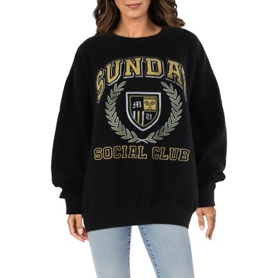 Show Me Your Mumu Womens Black Cotton Blend Graphic Sweatshirt L BHFO 4728