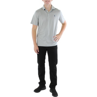 

Polo Ralph Lauren Мужская серая вязаная рубашка-поло с короткими рукавами и логотипом  BHFO 2520, Grey heather, 710705963003