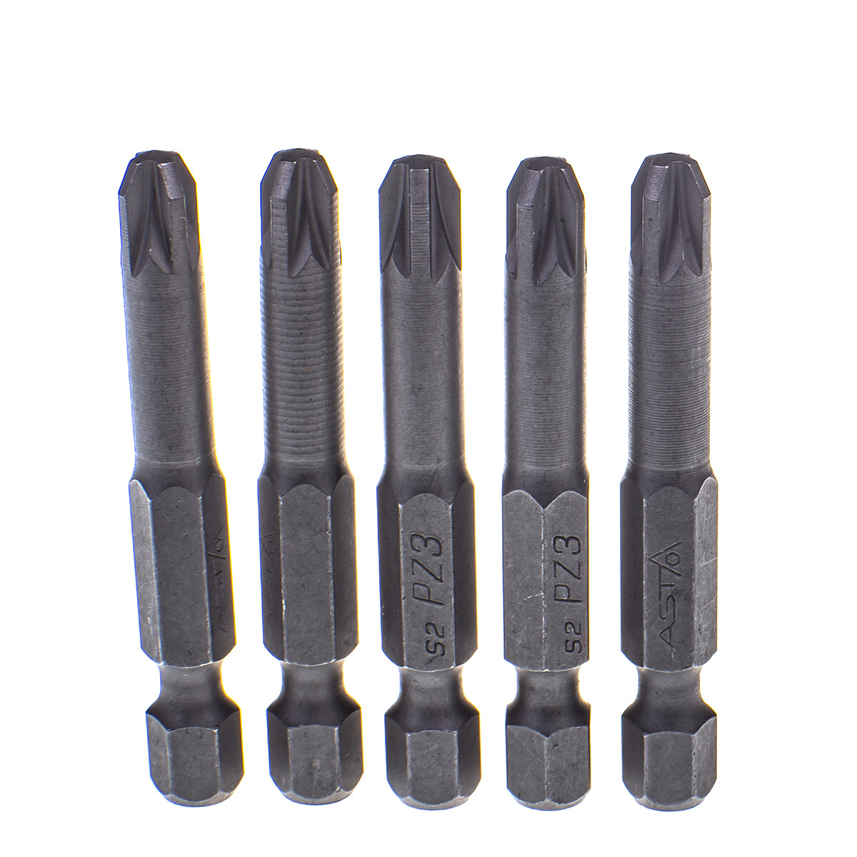 A12279 PZ3 Pozidrive 1/4" Hex Insert Bit S2 Steel 50mm Long Pack 1,2,5