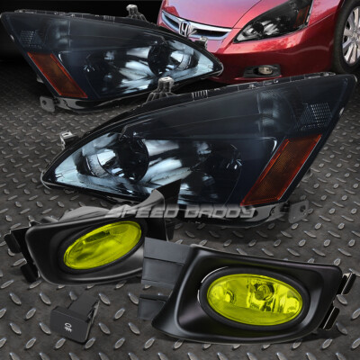 ЗАТЕМНЕННАЯ ФАРА + ЖЕЛТЫЙ ПОВОРОТНЫЙ СИГНАЛ + ЖЕЛТЫЕ ПРОТИВОТУМАННЫЕ ФАРЫ + ПЕРЕКЛЮЧАТЕЛЬ ДЛЯ 03-07 ACCORD 2/4DR