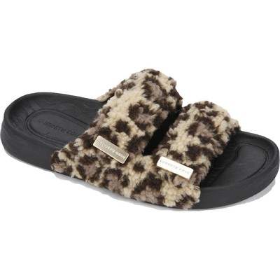 

Kenneth Cole New York Womens Nova Two Band Slide Cozy Taupe Pool Slides 3897, Natural leopard