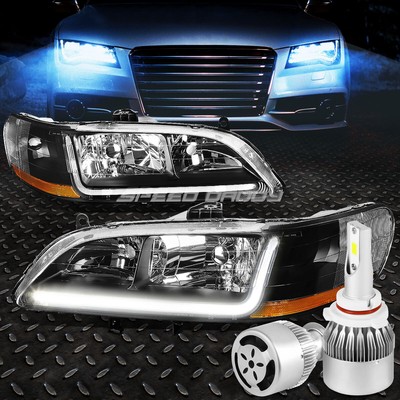 ЧЕРНАЯ ФАРА + ЯНТАРНЫЙ УГОЛОК + DRL + БЕЛЫЙ СВЕТОДИОД 9006 HID с ВЕНТИЛЯТОРОМ ДЛЯ 98-02 ACCORD CG