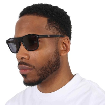 Pre-owned Tom Ford Frances Polarized Smoke Square Men's Sunglasses Ft1081-n 01d 58 In Gray