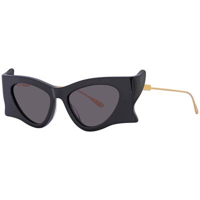 Pre-owned Gucci Grey Irregular Ladies Sunglasses Gg1328s 001 51 Gg1328s 001 51 In Gray