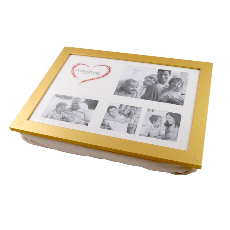 Knietablett Mit Kissen Und Fotorahmen Laptop FrÃ¼HstÃ¼Ck Kissentablett P-108 Gold