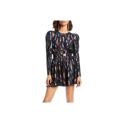 

Женское мини-платье с рюшами LINI Gemma, черное металлизированное,  BHFO 4624, Rainbow