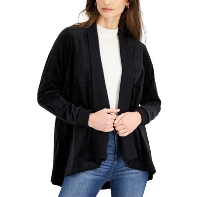 

Женский черный велюровый пиджак с открытым передом Calvin Klein Petites  BHFO 5044