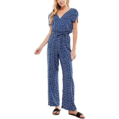 

Kingston Серый женский синий цветочный комбинезон с завязками на талии и широкими штанинами для юниоров  BHFO 3460, Blue/purple