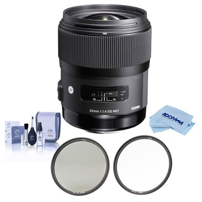 Sigma 35mm f/1.4 DG HSM ART Lens for Canon EF w/Haida 67mm CPL+Clear Filter Kit