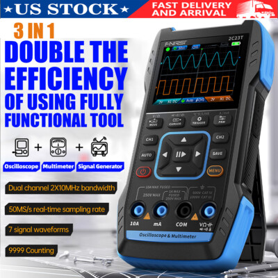 3 IN 1 FNIRSI 2C23T handheld digital oscilloscope multimeter signal generator
