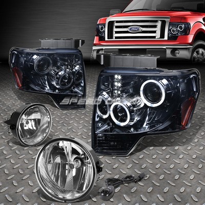 ДВОЙНОЙ ПРОЕКТОР HALO + СВЕТОДИОДНАЯ ДЫМЧАТАЯ ФАРА + ХРОМИРОВАННЫЙ ПРОТИВОТУМАННЫЙ ФОНАРЬ + ПЕРЕКЛЮЧАТЕЛЬ ДЛЯ ПИКАПА 09-11 F150
