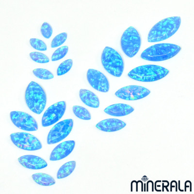 SKY BLUE SYNTHETIC LAB CREATED OPAL MARQUISE CABOCHON 3x6mm-8x16mm WP0022E