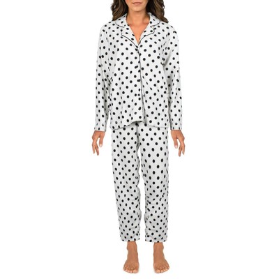 

Street People Atelier Womens White 2PC Fleece Pajama Set Loungewear  BHFO 9495, Ecru/black