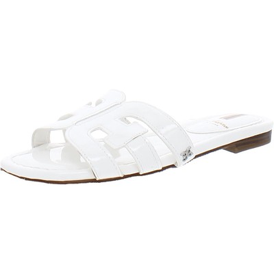 

Sam Edelman Womens Bay White Patent Slide Sandals Shoes 5 Medium (B,M) BHFO 9719