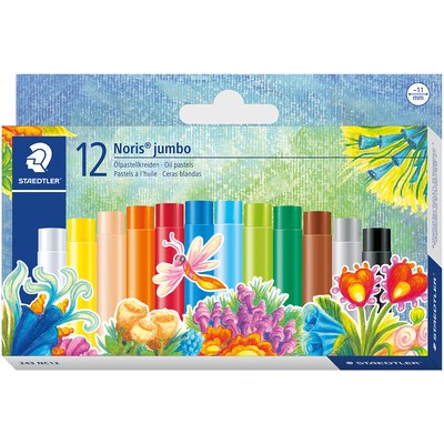 STAEDTLER Noris Club Jumbo Oil Pastels - Assorted Colours (Pack of 12) - NEW