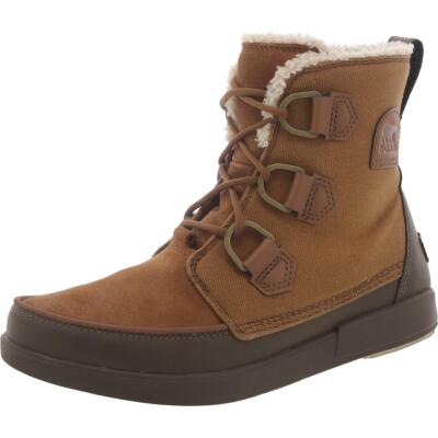 Женские ботильоны на шнуровке на коричневой замшевой подошве Sorel 8 Medium (B,M) BHFO 5693
