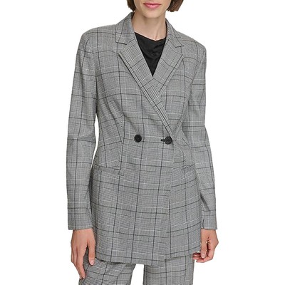 Женский блейзер Calvin Klein в черно-белую клетку на одной пуговице 16 BHFO 9597