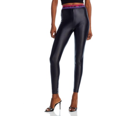 Женские черные трикотажные леггинсы с логотипом Versace Jeans Couture 2 BHFO 0751