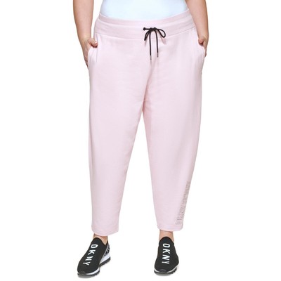 

Спортивные брюки DKNY Sport Womens Metallic Logo Брюки-джоггеры Athletic Plus BHFO 8331, Rose water