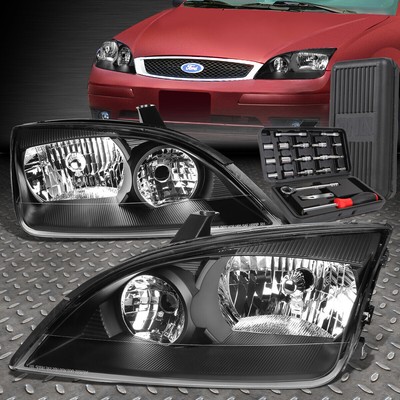 ДЛЯ 05-07 FORD FOCUS ЧЕРНЫЙ КОРПУС ПРОЗРАЧНЫХ ПЕРЕДНИХ ФАР SDIE + НАБОР ИНСТРУМЕНТОВ