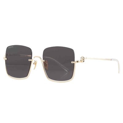 Pre-owned Gucci Grey Square Ladies Sunglasses Gg1279s 001 54 Gg1279s 001 54 In Gray