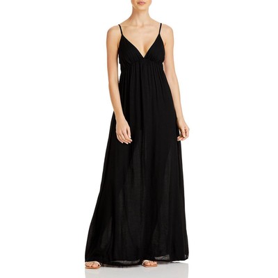 Tiare Hawaii Женская пляжная одежда макси Gracie Black с V-образным вырезом O/S BHFO 6848