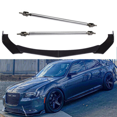 For Chrysler 300C Front Bumper Spoiler Lip Splitter Body Kit Glossy Black