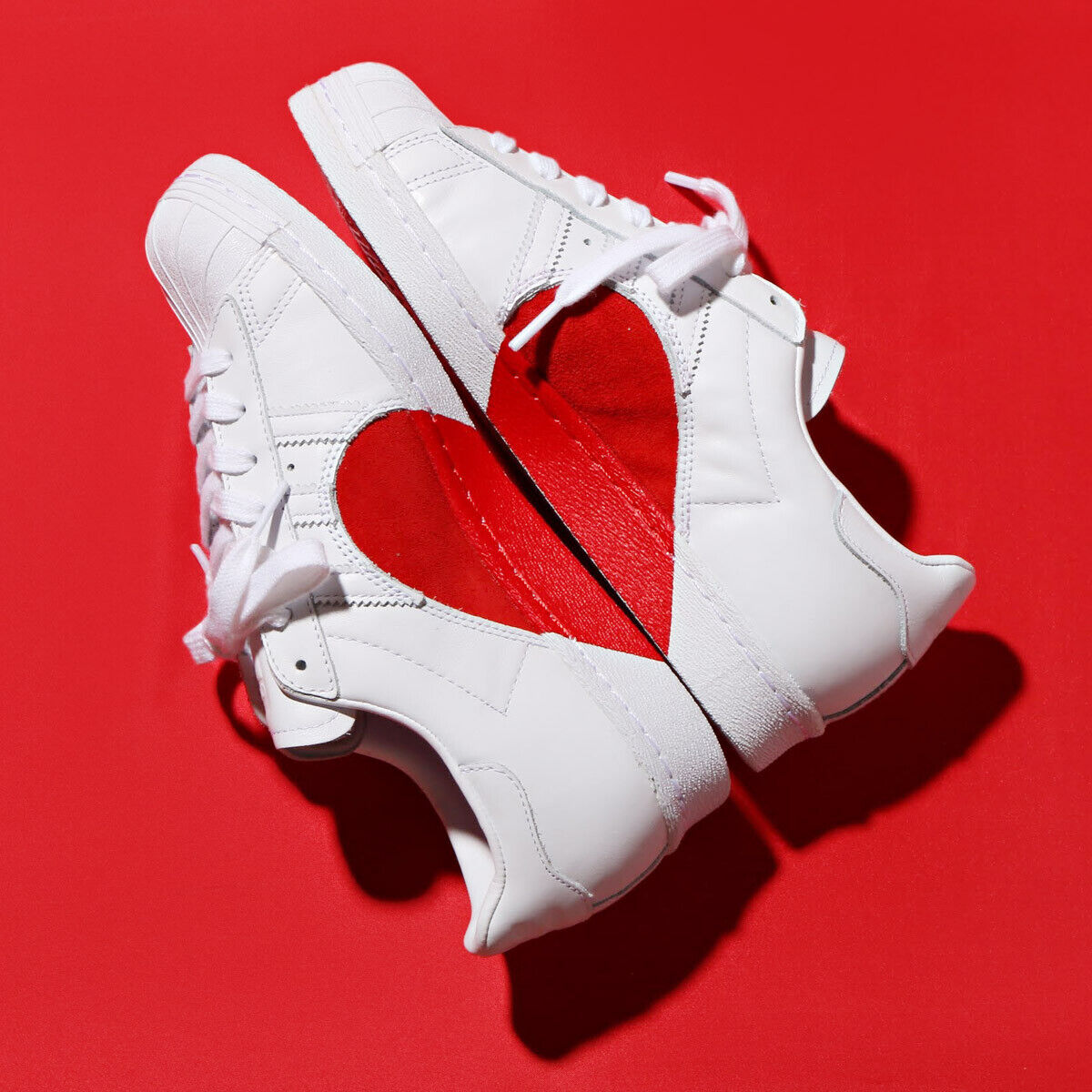 adidas Superstar 80s HH W Half Heart Valentines Day White Red Women Shoes CQ3009 7 for sale online | eBay