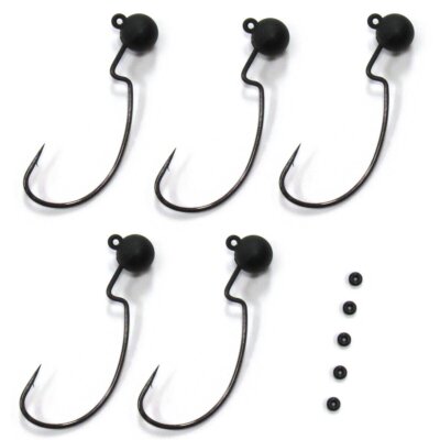 Harmony Fishing - Tungsten Offset Weedless Ned Rig Jigheads (5 Pack)