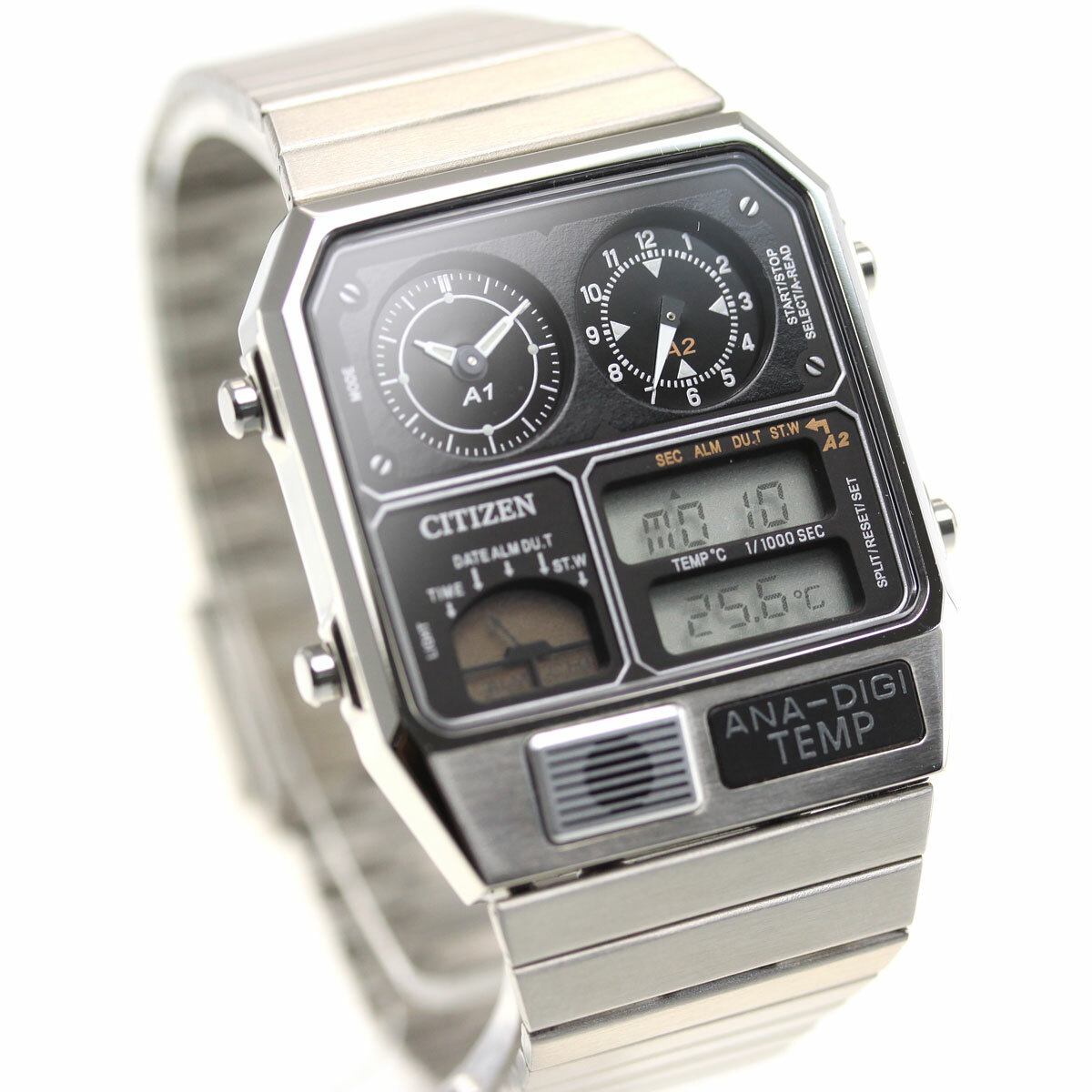 Pre-owned Citizen Ana-digi Temp Reprinted Edition Silver Jg2101-78e F/s From Japan